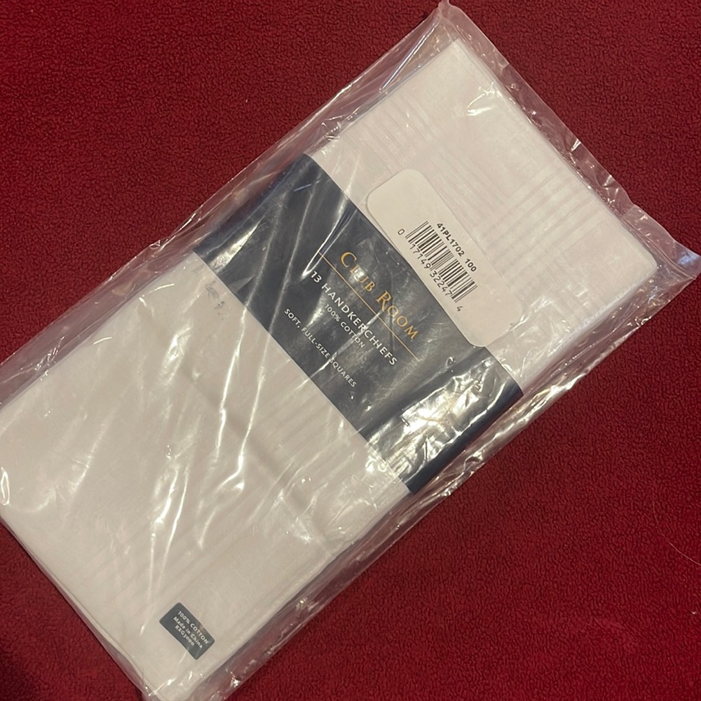 Macy’s Club Room Bakers Dozen (13) 100% cotton full size handkerchiefs